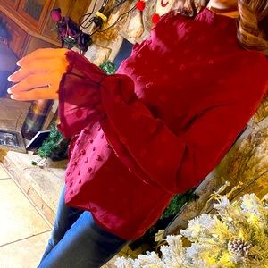 High Neck Bell Cuff Blouse